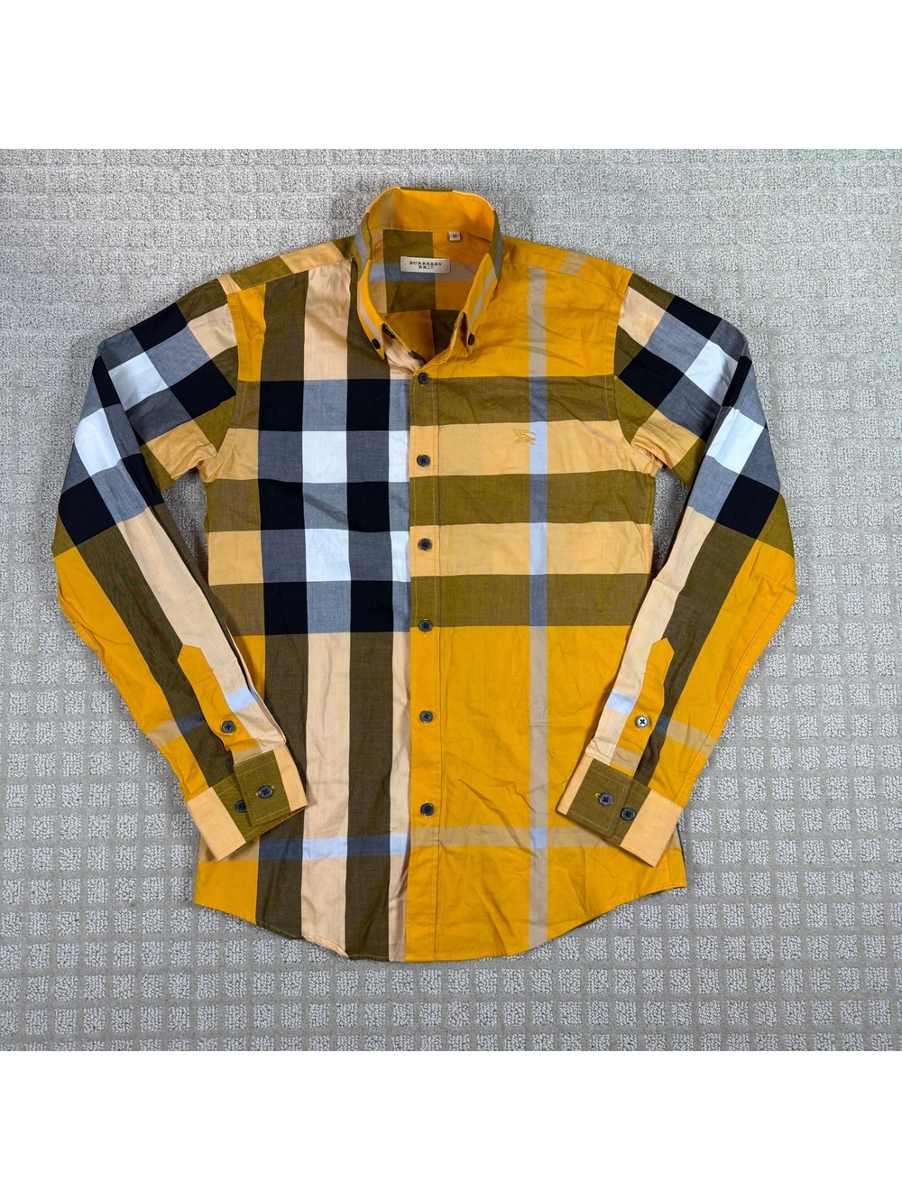 Burberry Brit Nova Check Button Up Shirt Medium Yellow